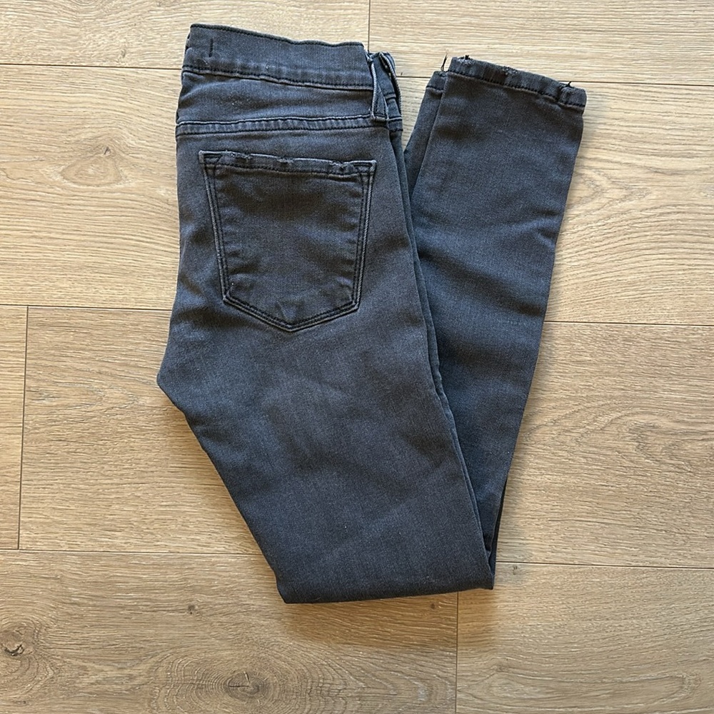 Flying Monkey Faded Black Low Rise Stretch Ankle Jeans